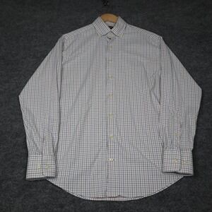 Peter Millar Summer Comfort Long Sleeve Red White Blue Checkered Mens Med